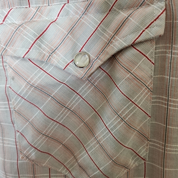 Vintage Wrangler VTG Long Tails Pearl Snap Button Up Shirt L Western unisex - Picture 4 of 9